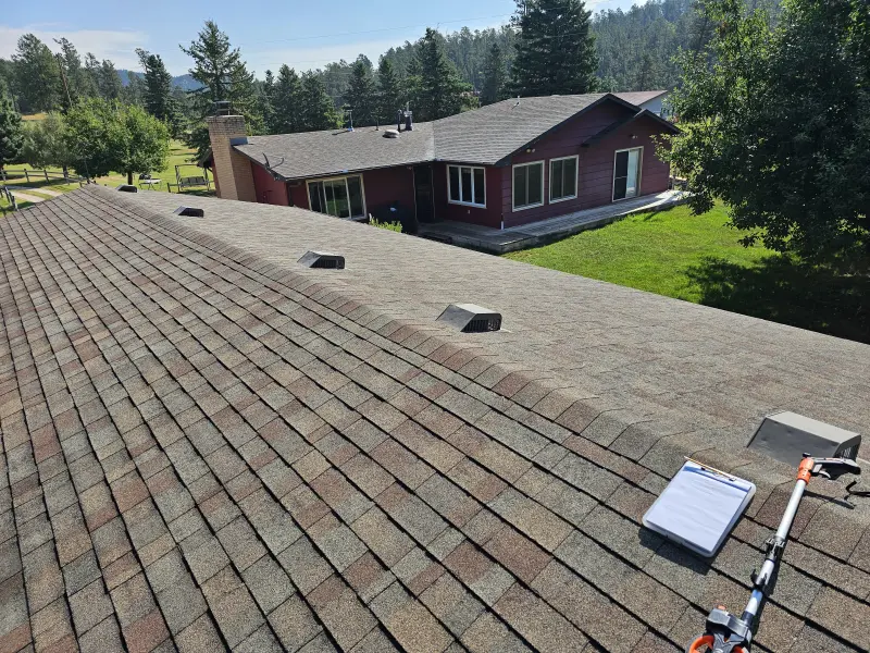 Asphalt shingle roof inspection on a Black Hills home